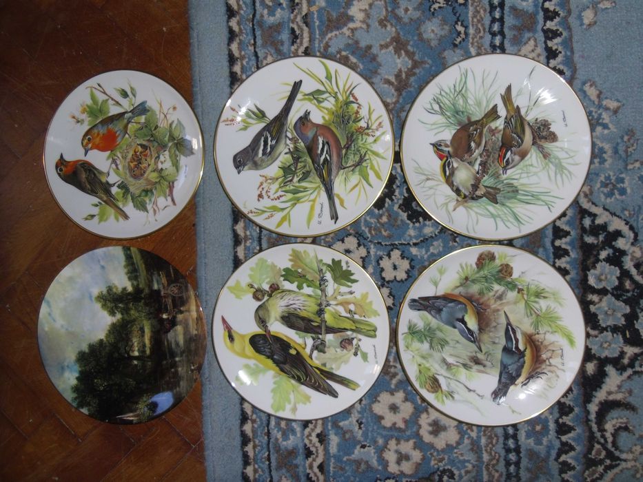 farfurii noi ,cu pasari portelan engl.