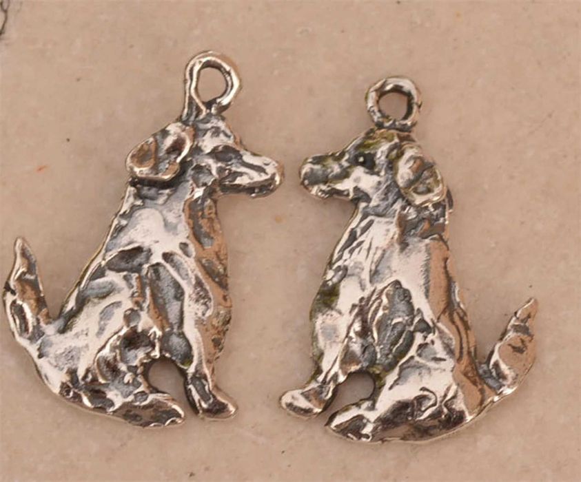 Сребърен медальон 925 куче – талисман за вярност и обич, арт бижу.