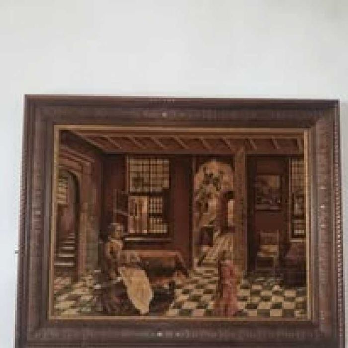 Tblou catifea in rama de lemn