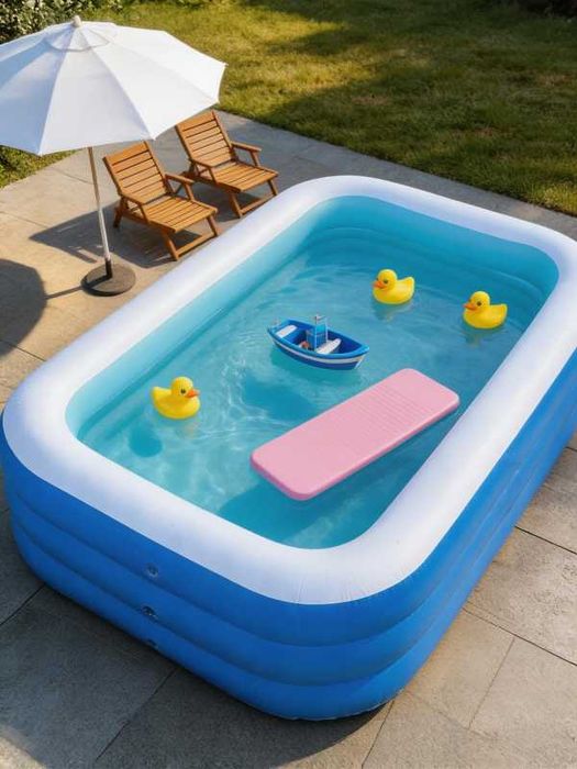 Piscina gonflabila de exterior,dreptunghiulara,pentru toata familia,dimensiuni 305*183*66 cm,cu 3 inele