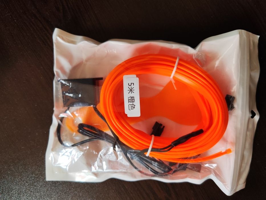 ЛЕД / LED лента Амбиентно осветление  за интериор на кола цвят оранжев