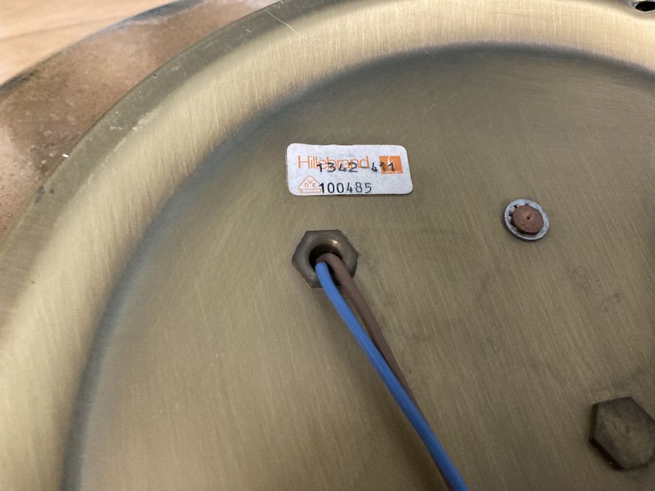 Месингова голяма стъклена лампа от Hillebrand Leuchten / 1970 г.