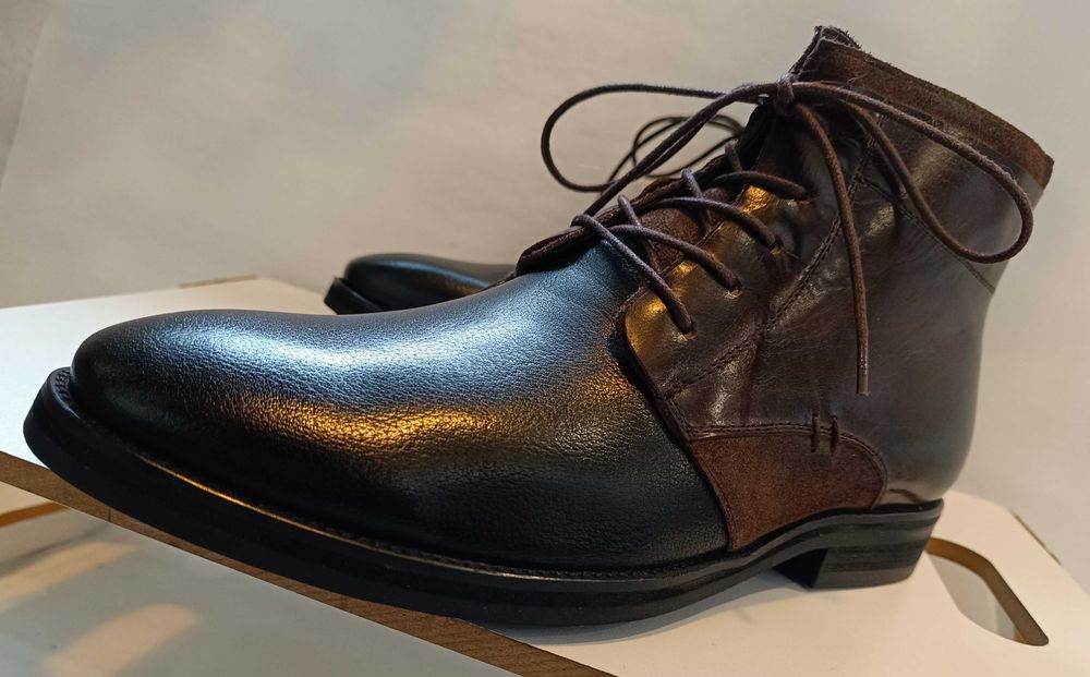 Ghete lace up 43 lucrate manual Dahlin NOI piele naturala moale