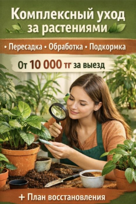 Комплексный уход за комнатными растениями