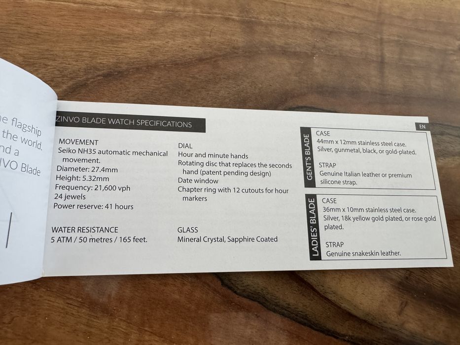 Автоматичен часовник Zinvo Blade Alpha Analogue Blue