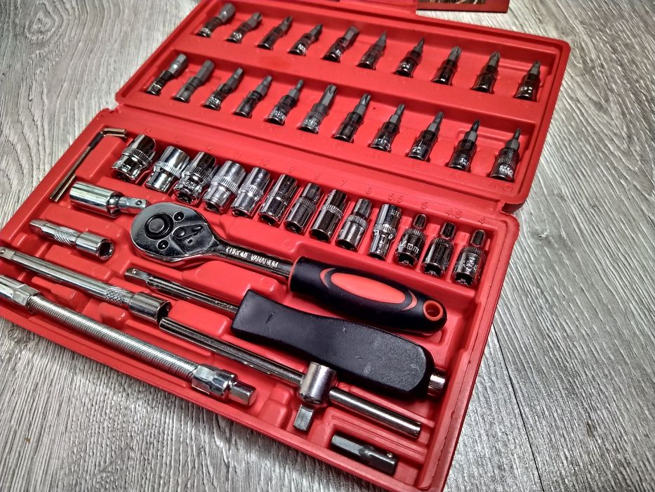 Trusa Scule Din 46 De Piese Otel Crom Vanadiu, NOU!