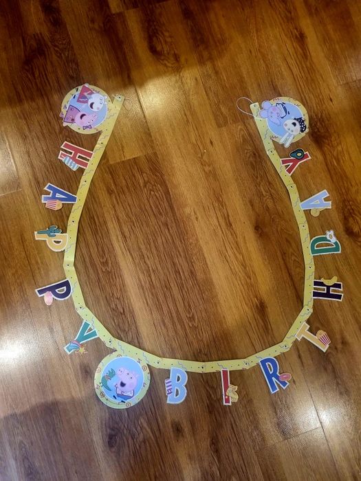 Банери за рожден ден (надписи Happy Birthday), Peppa Pig, Minecraft; Peppa Pig украса-надпис, парти шапки и топери