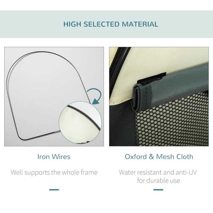 PawHut 70 см сгъваема чанта за домашни любимци, сива