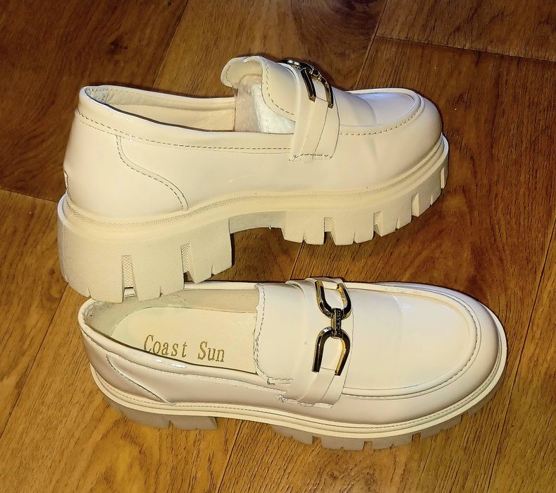 Mocasini dama bej, piele ecologica lacuitaa, casual