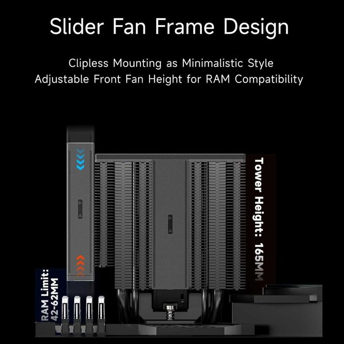 Cooler CPU PCCOOLER CPS RZ820 BK Dual Tower 290W TDP 8 Heatpipes PWM 2200RPM ARGB Intel LGA 1851 1700 AMD AM5 High-End Cooling Silent Premium Black