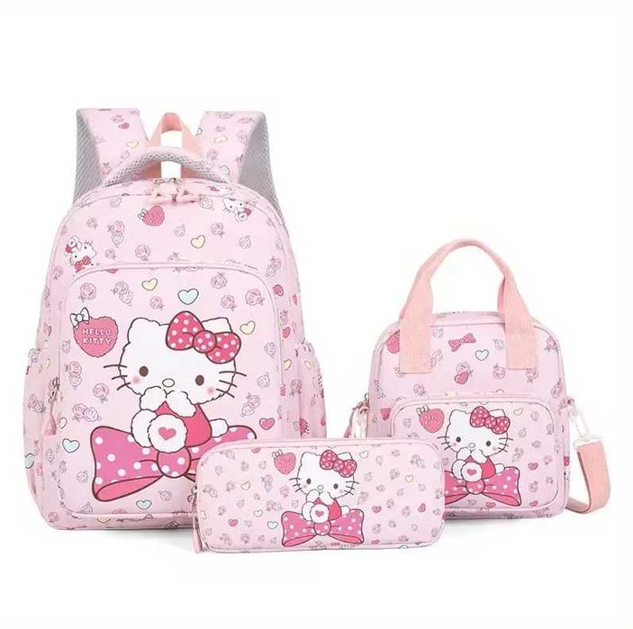 Комплект ученическa раницa с несесер и чанта за обяд - Hello Kitty