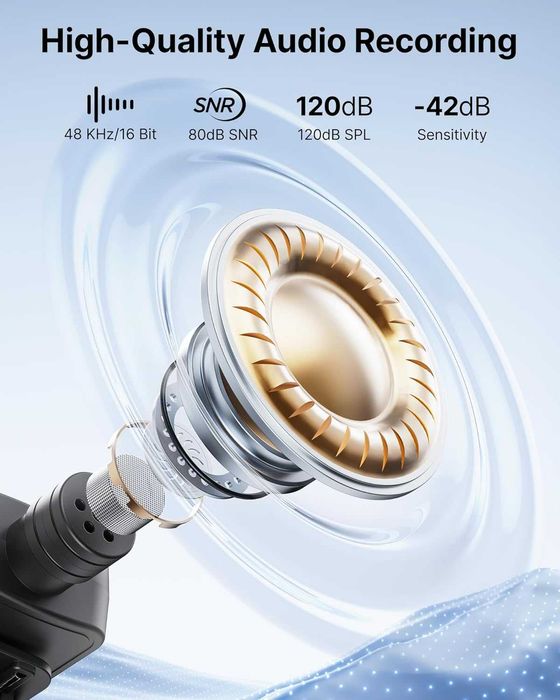 Нов BOYA BY-V3 безжичен микрофон за iPhone Android шумофилтър за влог