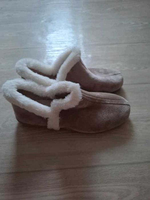 Papuci de casă femei din căptușeală pluș, mocasini calzi – Bej nr 37, Bleumarin nr 38