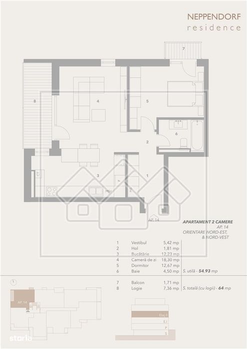 Apartament 2 camere, terasa mare, bloc nou, zona buna
