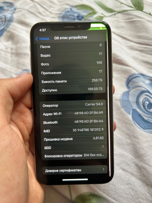 iPhone X 256gb fece trutone bot