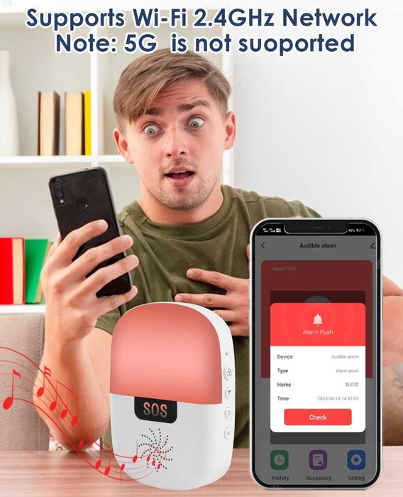 【Подобрен безжичен Wifi пейджър за болногледач】