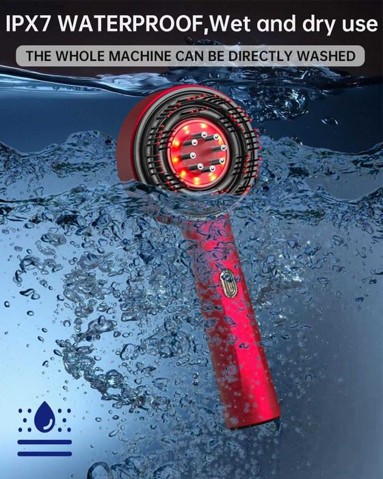 Perie par, Masaj scalp electrica VALA® Women, 3 moduri , Terapie LED