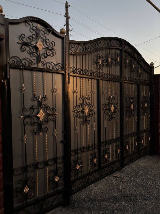 Покраска ворота и еврозабор