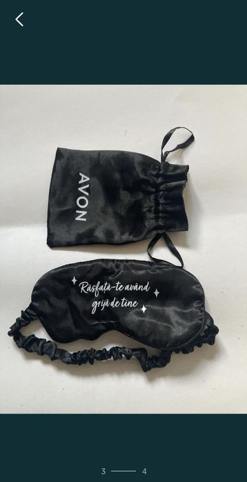 Masca de somn cu saculet, fina din satin, eleganta