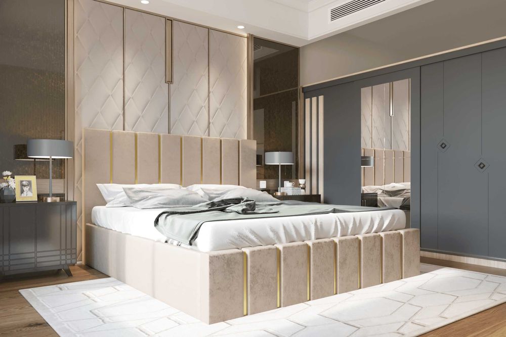 Pat tapițat Chira, toate dimensiunile disponibile si toate culorile