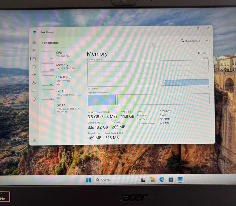 Геймърски лаптоп Ryzen 5 5600H, RTX 3060 6GB, 16GB ram