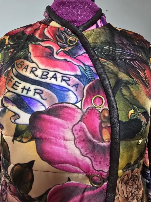 Geaca cu imprimeu floral, cu buzunare laterale