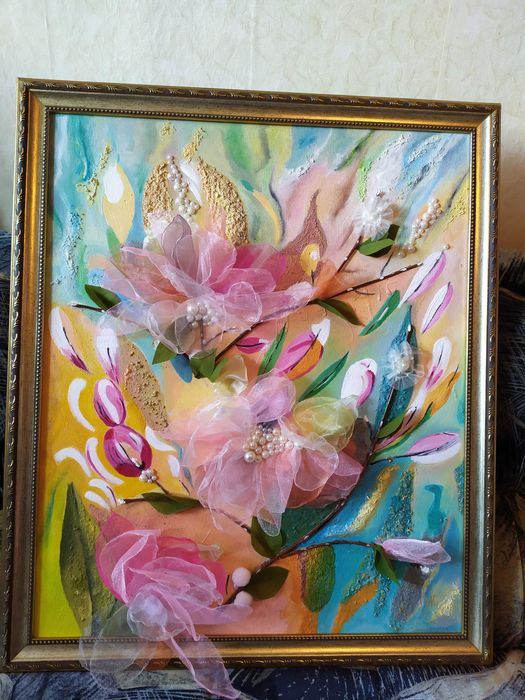 Авторска картина акрил  подарък декорация 50/60 см