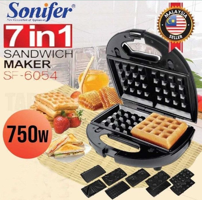 Sonifer 7в1  Вафельница Орешница  Тостер сендвичница sf-6054
