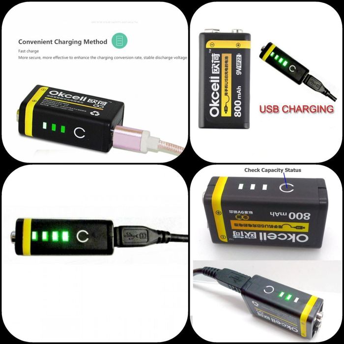 Заряжаемый Аккумулятор Крона 9v. Li-Ion