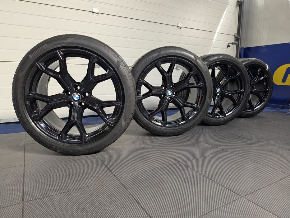 Оригинални 21" M Sport черни джанти с летни гуми Pirelli (2022) за BMW X5 (G05) / X6 (G06) + TPMS