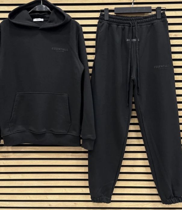 Essentials black tracksuit.