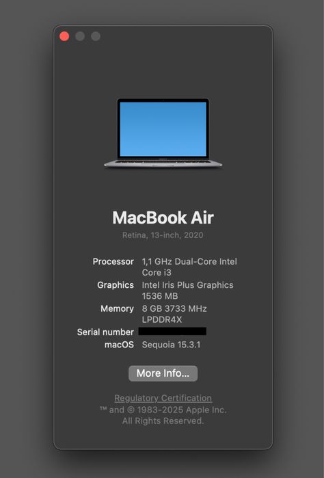 MacBook Air 13” Retina  2020