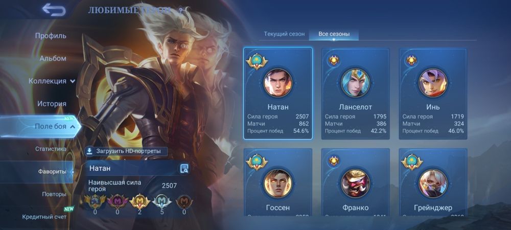 Продам аккаунт в Mlbb