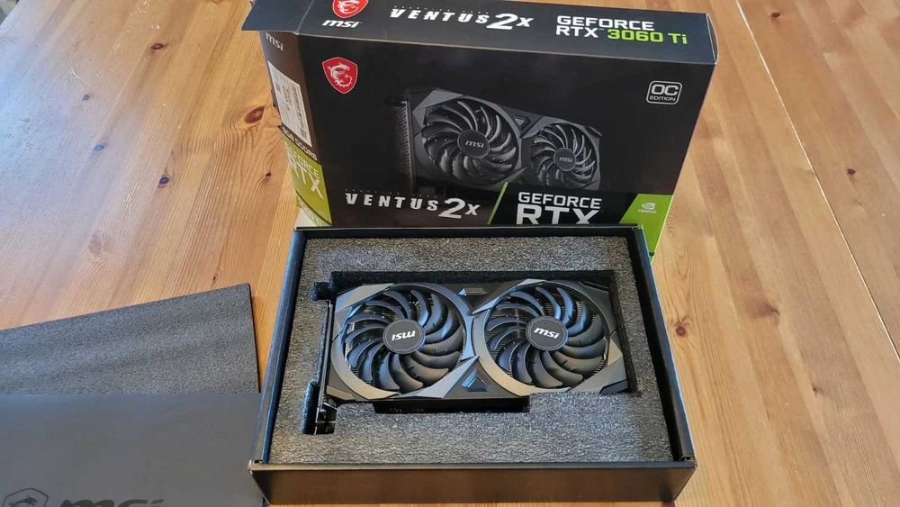 Placa video MSI RTX 3060 Ti Ventus 2X OC LHR 8GB GDDR6 - sigiliu, curata, stare buna