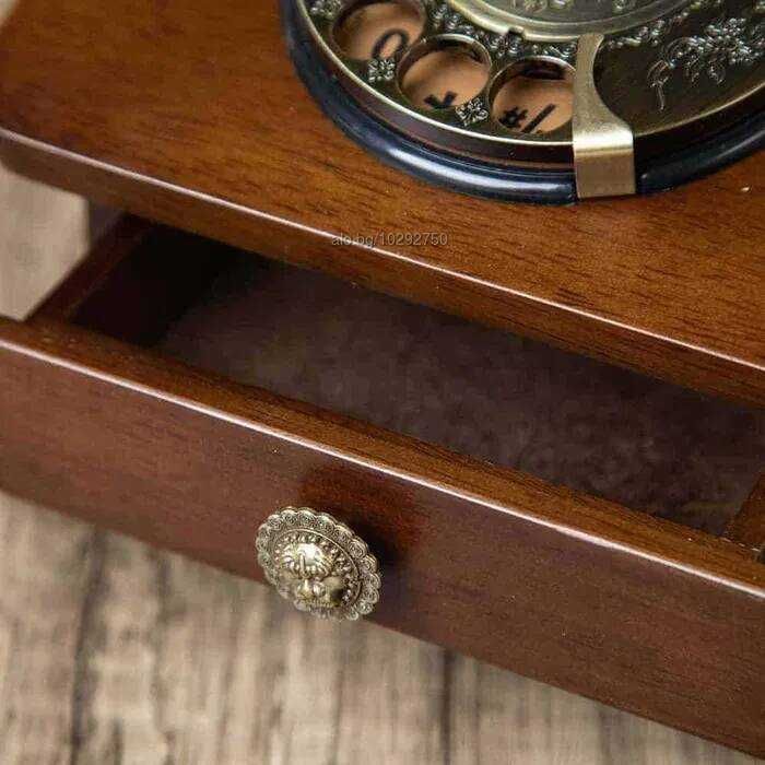 Нов Аналогов  Дървен Ретро Телефон със Шайба