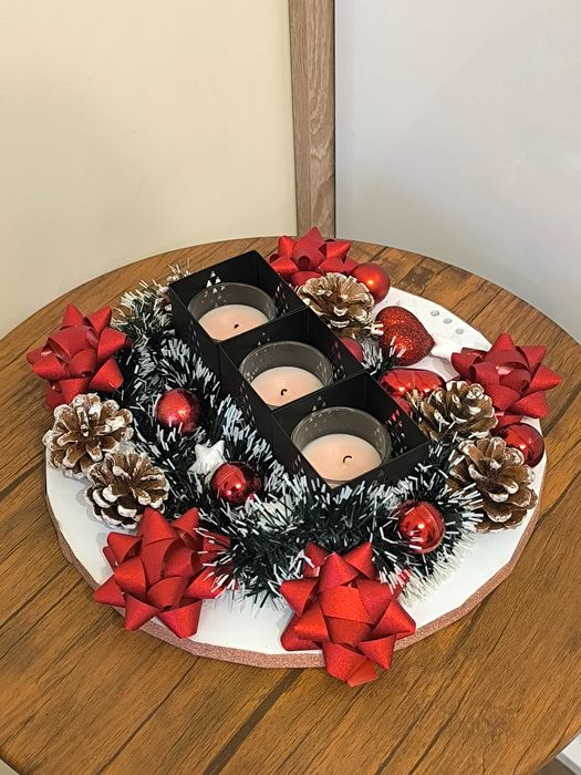 Ароматен коледен свещник ръчно изработен