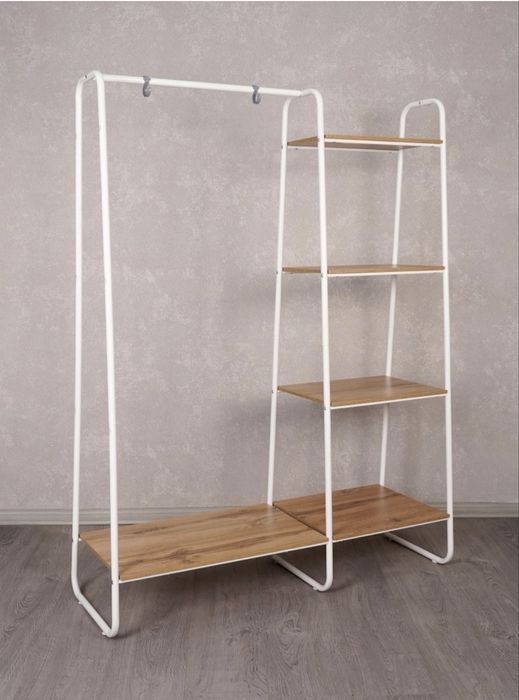 Напольная вешалка с полками для одежды