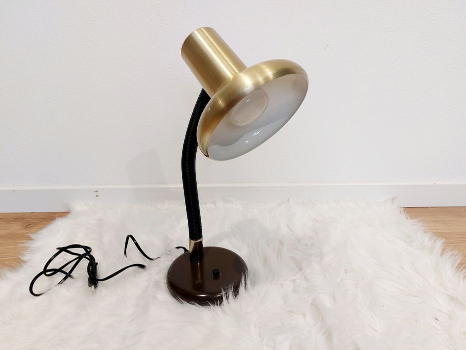 Lampa de alama / veioza vintage aurie de birou