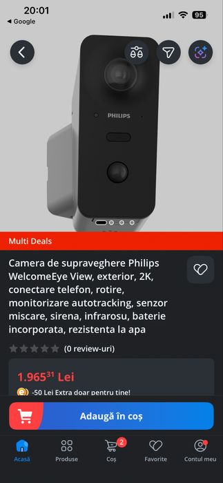 Camera supraveghere Philips WelcomeEye -noua
