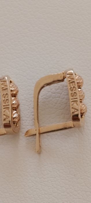 Детские золотые серьги, Месика проба 585, вес 1,50 гр