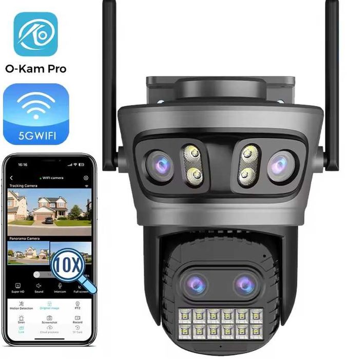 Camera de supraveghere tripla + zoom optic