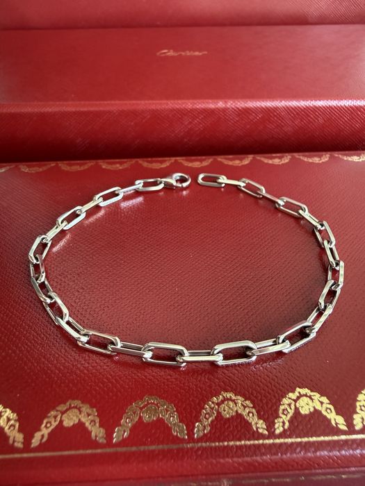 Bratara Cartier Santos din aur alb 18K, small model
