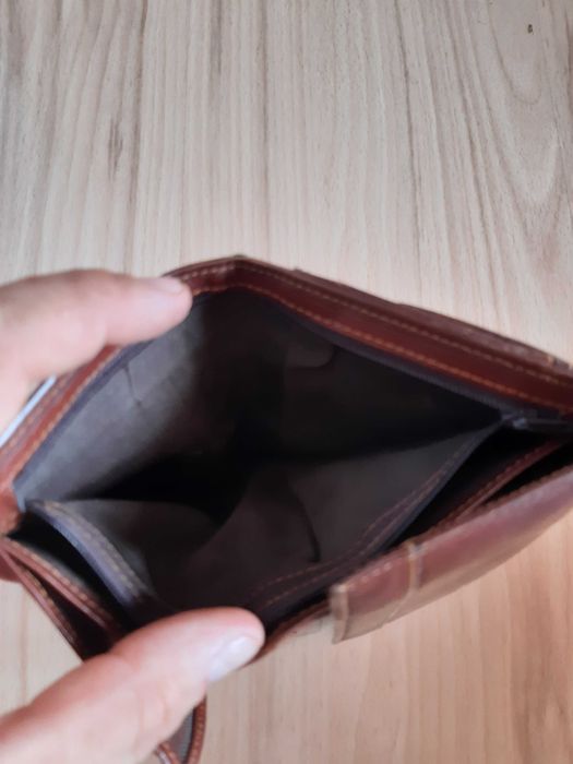 Портфейл, мъжки естествена кожа, цвят-бордо