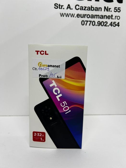 Telefon mobil TCL 501, 2GB RAM, 32GB, 4G, Prime Black -I-