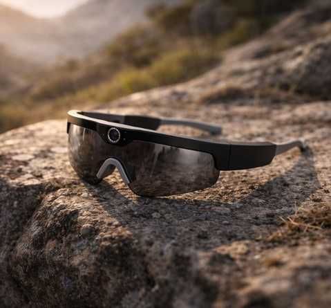 Спортни AI слънчеви очила за бягане заснемане на 4K видео с вградени слушалки