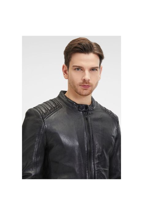 Geaca de Piele Barbati 2.0 by Mauritius Neagra G2MMagnu