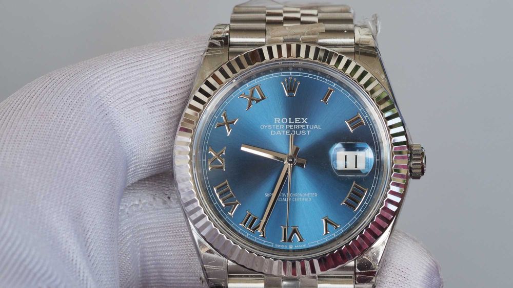 Rolex Datejust с оригинални части, blue roman dial