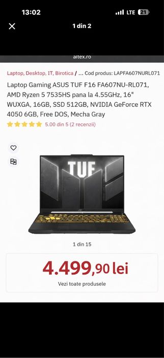 Vand laptop Asus TUF 16