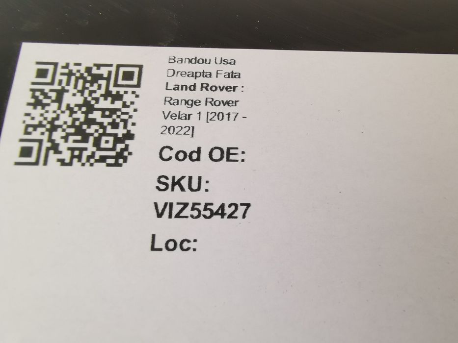 Bandou Usa Dreapta Fata Land Rover  Range Rover Velar 1 2017 2018 2019