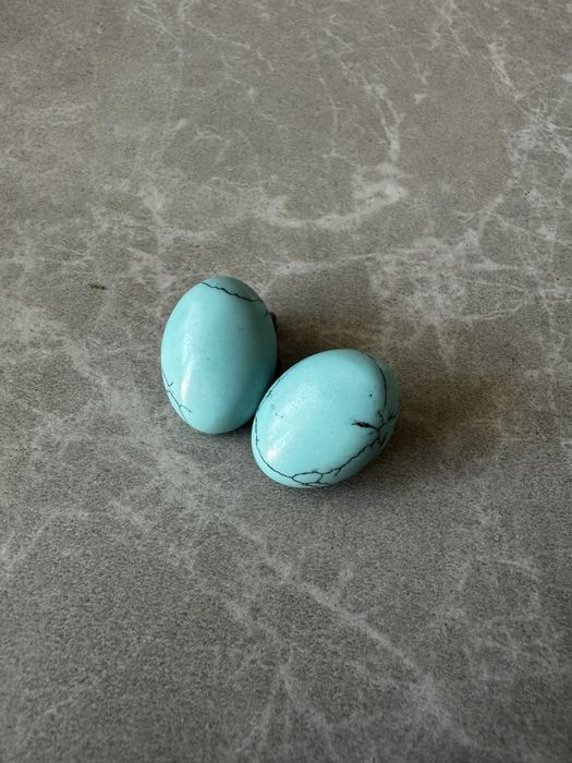 Клипс обеци с тюркоазен камък